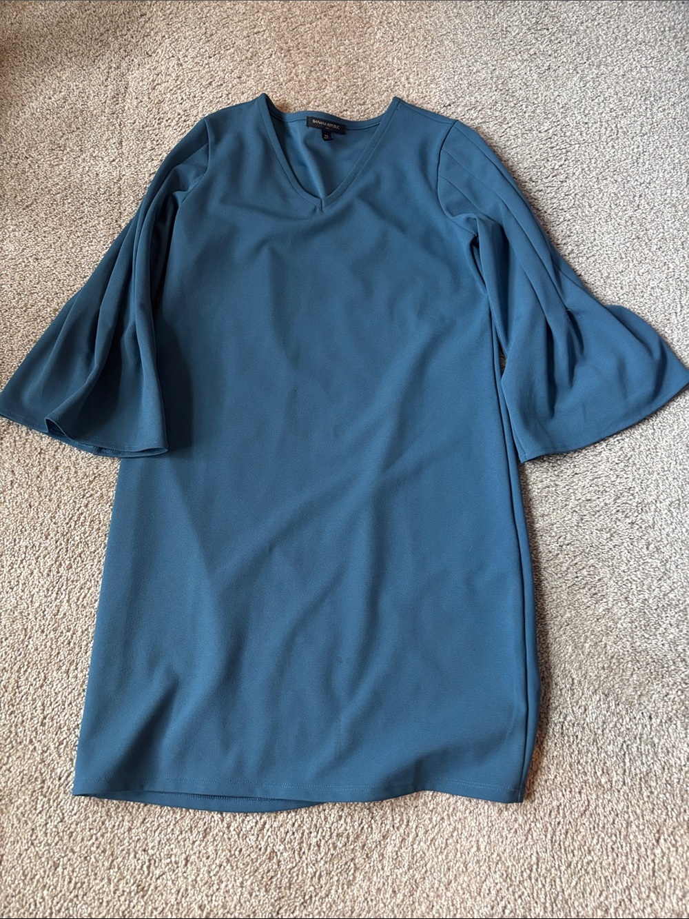 Banana Republic Teal V-Neck Shift Top